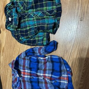 Old Navy Green and Blue Plaid Shirt